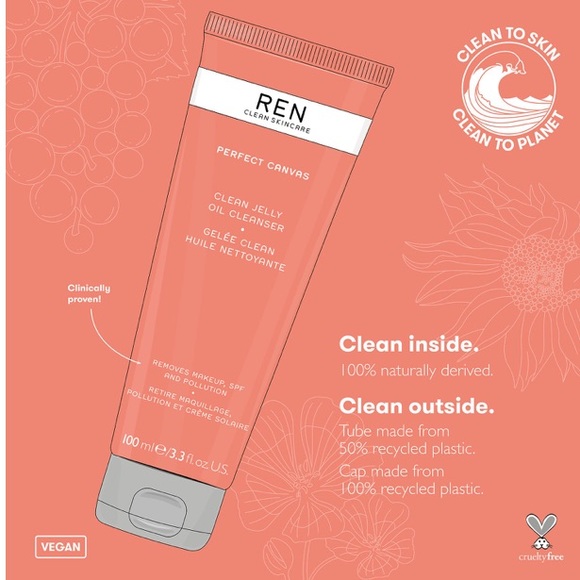 NWT REN Skincare Perfect Canvas Jelly Oil Cleanser - Picture 5 of 7